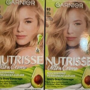 2 Boxes Garnier Nutrisse Ultra Creme Nourishing Hair Color - Light Blonde